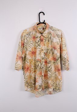  Vintage 90s Hawaiian Print Shirt. Unisex. Crazy Print. 