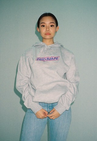 PERSONALISED EMBROIDERED GRAY HOODIE FULLY BAKED LILAC