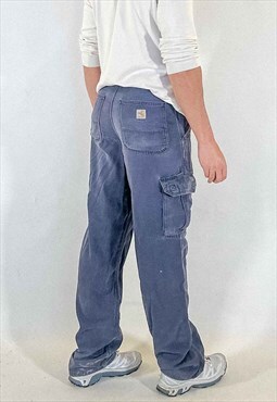 Vintage Carhartt Cargo Pants Men's Navy Blue
