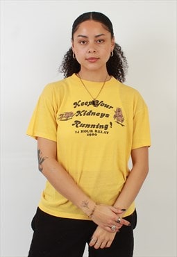 Vintage keep your kidneys yellow t shirt