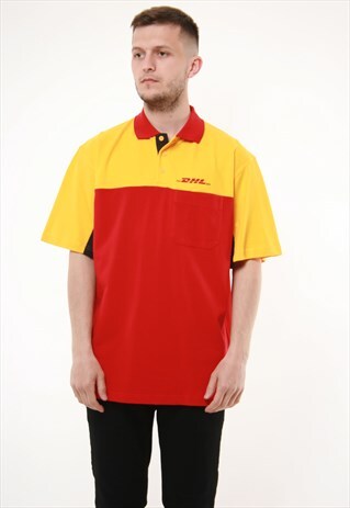90S VINTAGE DHL DESIGN RARE OLDSCHOOL T-SHIRT 14172