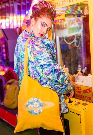 PLANET DAISY YELLOW TOTE BAG