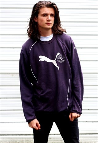 VINTAGE PUMA NAVY 'GREEK' THEMED SWEATSHIRT