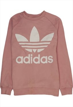 Vintage 90's Adidas Sweatshirt Pullover Crew Neck Pink Large