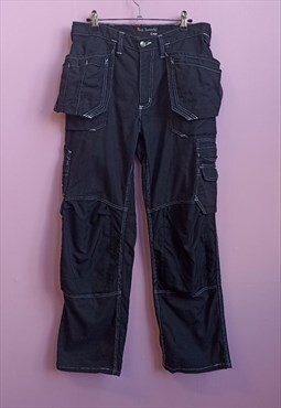 Cool black workwear men trousers