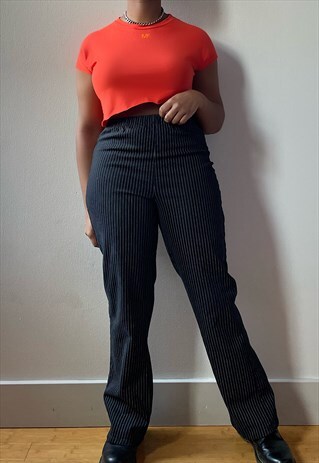 VINTAGE 80S PINSTRIPE EASY PANTS (M/L)