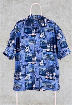 Vintage Hawaiian Shirt 90s Print Patterned Summer XL