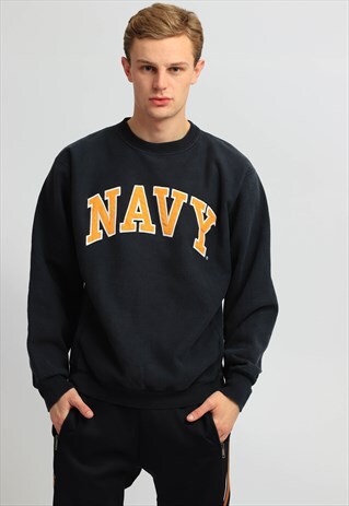 VINTAGE STEVE AND BARRY'S NAVY SWEATSHIRT