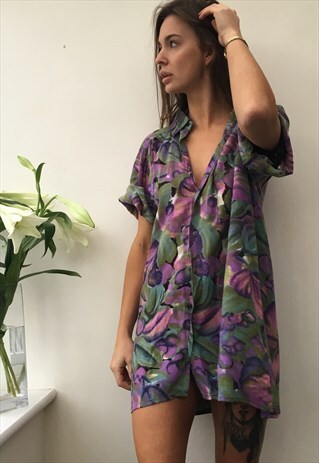 PATTERNED ABSTRACT OVERSIZED VINTAGE UNISEX FESTIVAL SHIRT