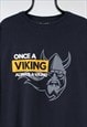 VINTAGE CHAMPION ONCE A VIKING BLACK LONG SLEEVE TOP