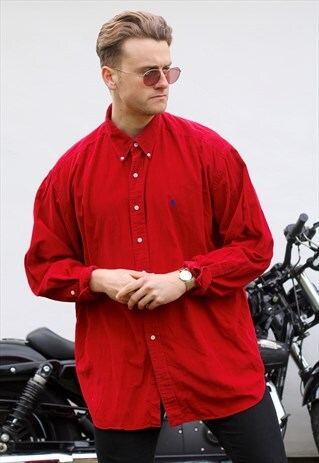 RALPH LAUREN BLAKE USA LUST RED NEEDLE CORDUROY SHIRT
