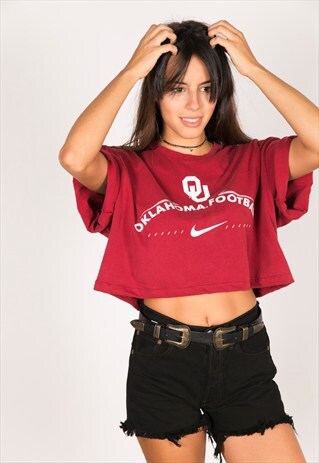 VINTAGE 90S USA CROP T-SHIRT/ R739