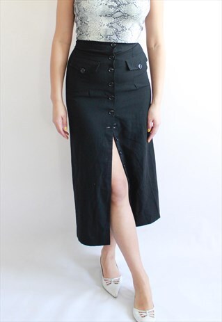 VINTAGE BLACK HIGH WAIST SKIRT