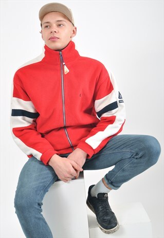 VINTAGE FLEECE JACKET JUMPER IN RED