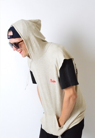 VINTAGE 90S BEIGE ADVENTURE VEST WITH HOOD