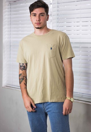 VINTAGE POLO RALPH LAUREN T-SHIRT LOGO 90S M 6.3