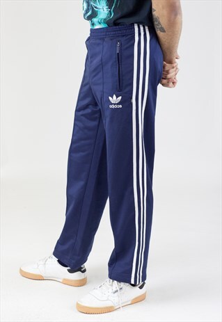 VINTAGE 90S ADIDAS NAVY TRACKSUIT BOTTOMS