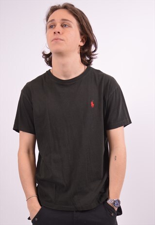 VINTAGE POLO RALPH LAUREN T-SHIRT TOP BLACK