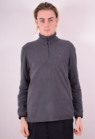 CHAMPION MENS VINTAGE FLEECE JUMPER MEDIUM GREY 90S