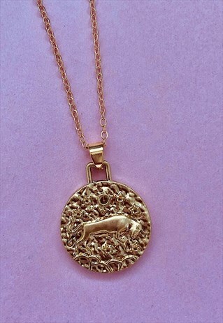 PERSONALISED ZODIAC ARIES 18K GOLD PLATED NECKLACE
