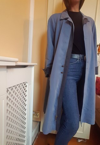 VINTAGE BLUE TRENCH COAT DUSTER