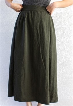 Vintage Skirt Green Long  S B204