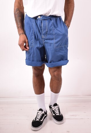 POLO RALPH LAUREN MENS VINTAGE SHORTS MEDIUM BLUE 90S