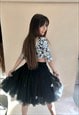 BLACK TULLE SKIRT AND SILVER SEQUIN CROP TOP CO-ORD SET