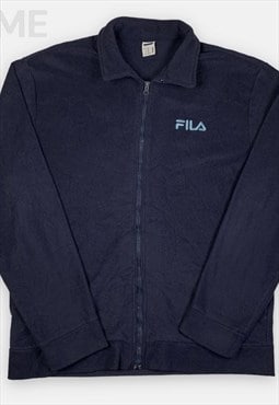 Vintage Fila embroidered navy blue fleece jacket size XL