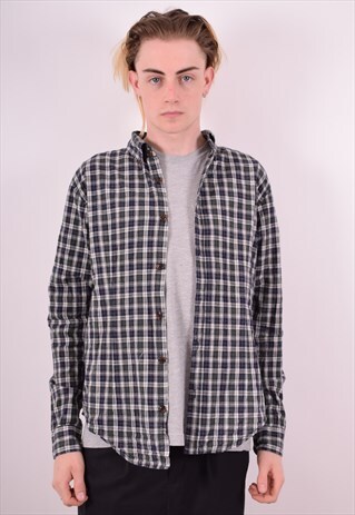 MENS VINTAGE SHIRT LARGE MULTI CHECK 90S