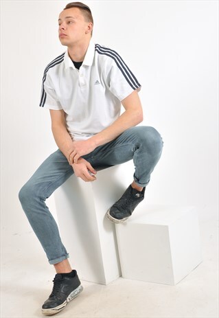 VINTAGE ADIDAS POLO SHIRT IN WHITE