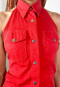 Vintage 90s corduroy red top