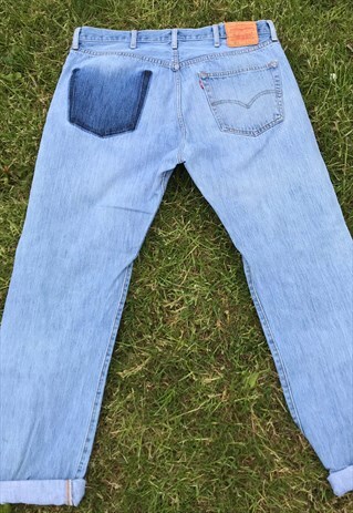 VINTAGE 501 90'S BLUE MID RISE STRAIGHT LEG LEVI JEANS