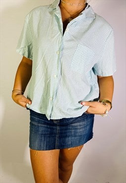 Vintage Size L Y2K Gingham Shirt In Multi