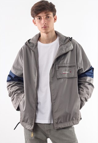 VINTAGE TOMMY HIFLIGER WINDBREAKER 90S GREY