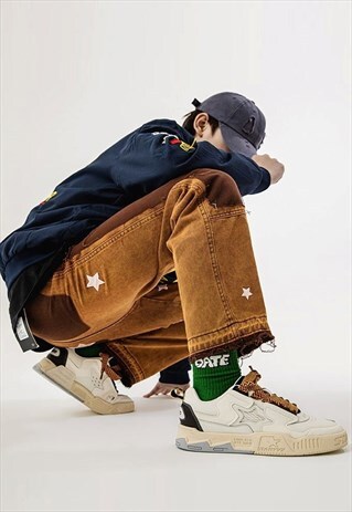 Grunge high tops chunky sole trainers skater shoes off white