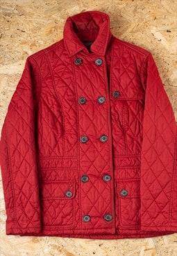 90's Barbour Red Quilted Ladies Coat - B1727
