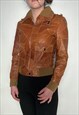 LEATHER BOMBER JACKET VINTAGE 90S WITH CARGO POCKETS 