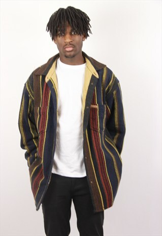VINTAGE THICK STRIPE SHIRT JACKET