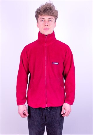 VINTAGE BERGHAUS POLARTEC FLEECE JACKET IN RED
