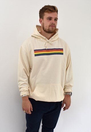 G&G UNISEX VANILLA CHUNKY RAINBOW HOODIE