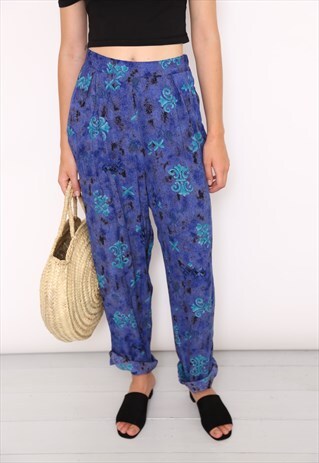 VINTAGE 90S BOHO FESTIVAL LOOSE PRINT TROUSERS