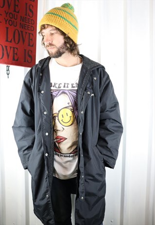 VINTAGE REEBOK 90'S BORG LINED WINTER LONG PARKA COAT