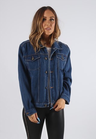 VINTAGE DENIM JACKET UK S 10 (D9DQ)