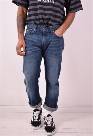 GUESS MENS VINTAGE JEANS W34 L30 BLUE 90S