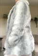 VINTAGE SILVER FAUX FUR COAT