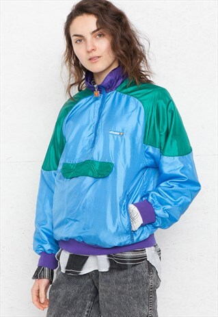 VINTAGE BLUE ELLESSE HALF ZIP PULLOVER JACKET