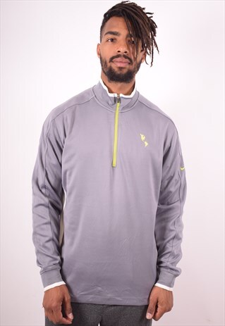 NIKE MENS VINTAGE PULLOVER TRACKSUIT TOP LARGE GREY 90S
