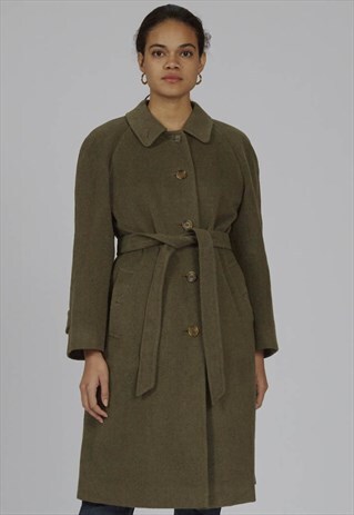 VINTAGE 90S BURBERRY SAGE CASHMERE OVERCOAT