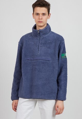VINTAGE BLUE CRANE 1/4 ZIP PULLOVER SWEATSHIRT